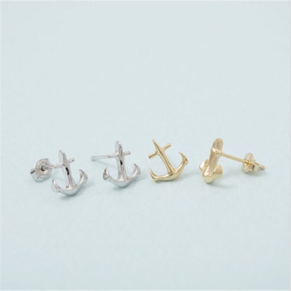 💎2 for $15💎Mini Anchor Post Earrings Gold/Silver - Picture 6 of 7